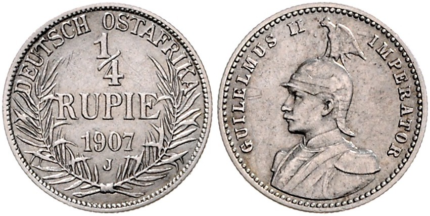 DE 1/4 Rupie 1907 J