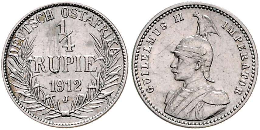 DE 1/4 Rupie 1912 J