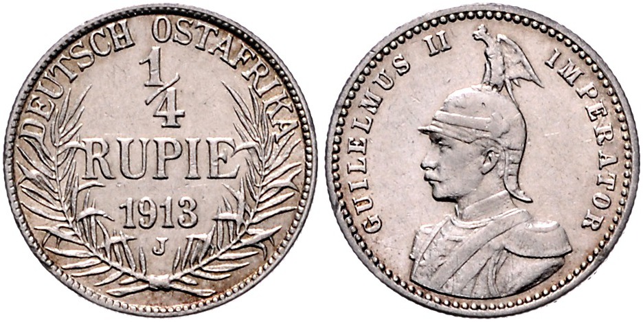 DE 1/4 Rupie 1913 J