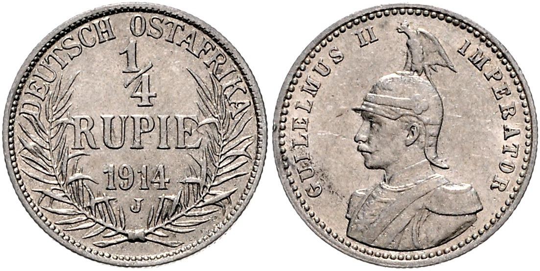 DE 1/4 Rupie 1914 J