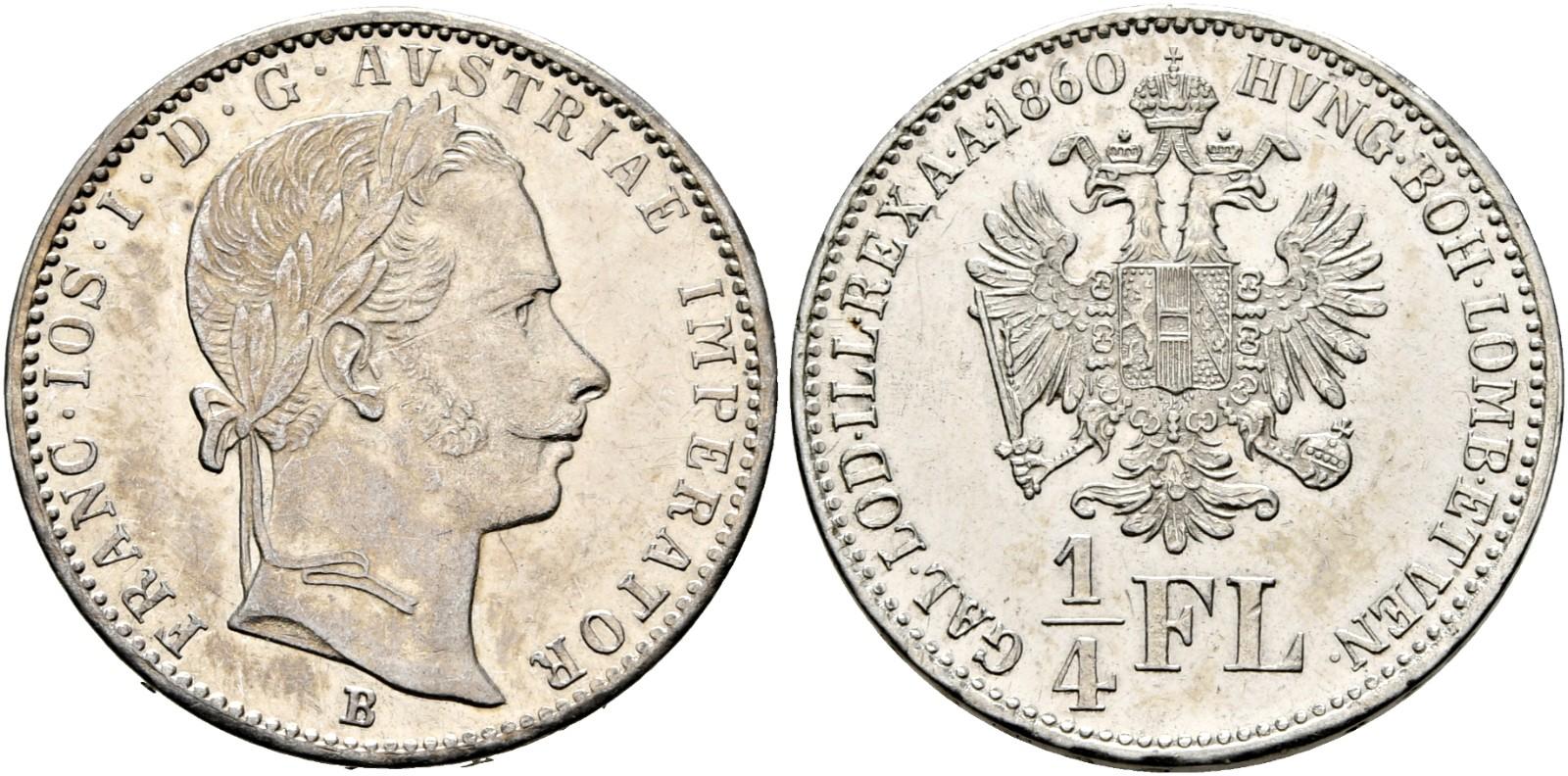 AT 1/4 Gulden - Viertelgulden 1860 V
