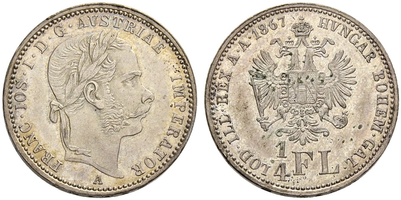 AT 1/4 Gulden - Viertelgulden 1869 A
